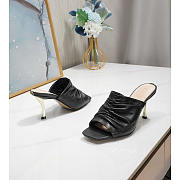 Dior D-Fame Heeled Sandal Pleated Lambskin Black 10cm - 5