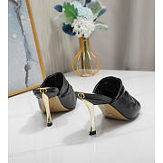 Dior D-Fame Heeled Sandal Pleated Lambskin Black 10cm - 4