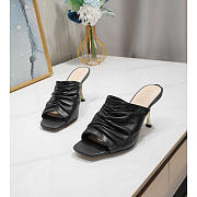 Dior D-Fame Heeled Sandal Pleated Lambskin Black 10cm - 3