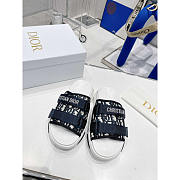 Dior D-Wander Sandals Technical Fabric Oblique Print Dark Blue - 5