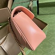 Gucci GG Marmont Small Shoulder Bag Peach Leather 26x15x7cm - 6