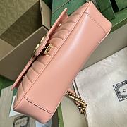 Gucci GG Marmont Small Shoulder Bag Peach Leather 26x15x7cm - 5