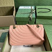 Gucci GG Marmont Small Shoulder Bag Peach Leather 26x15x7cm - 3