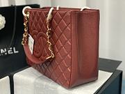 Chanel Shopping Tote Caviar Gold Red Wine 33x24x13cm - 3