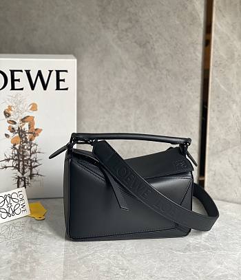 Loewe Small Leather Puzzle Top Handle Bag Black 24x10x14cm