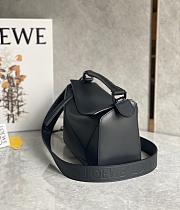 Loewe Small Leather Puzzle Top Handle Bag Black 24x10x14cm - 3