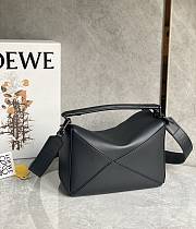 Loewe Small Leather Puzzle Top Handle Bag Black 24x10x14cm - 4