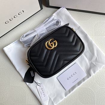 Gucci Marmont Mini Shoulder Bag Black 18x12x6cm