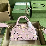 Gucci Ophidia GG Animal Print Mini Bag Pink 21x12x10cm - 1