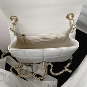 Chanel Monaco Mini Square Flap Bag White Lambskin 16.5x13.x8cm - 6