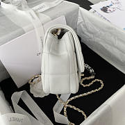 Chanel Monaco Mini Square Flap Bag White Lambskin 16.5x13.x8cm - 5