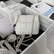 Chanel Monaco Mini Square Flap Bag White Lambskin 16.5x13.x8cm - 4