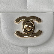 Chanel Monaco Mini Square Flap Bag White Lambskin 16.5x13.x8cm - 3