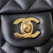 Chanel Mini Handle Lambskin Gold Hardware Black 20cm - 2