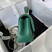 Chanel Top Handle Flap Bag Green 20x12x6cm - 5