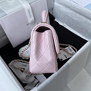 Chanel Top Handle Flap Bag Pink 20x12x6cm - 6