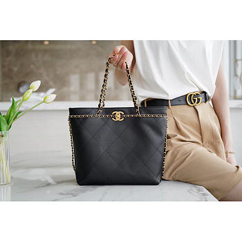 Chanel Tote Small Handbag Black 31x24x7cm