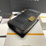 Chanel LeBoy Python Skin Shoulder Bag Black Gold 25cm - 5