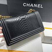 Chanel LeBoy Python Skin Shoulder Bag Black Gold 25cm - 3