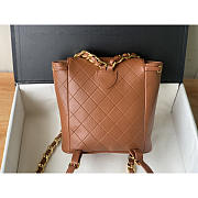 Chanel Backpack Lambskin Duma Gold Hardware Brown 21x10x20.5cm - 2