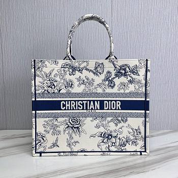 Dior Large Book Tote Blue White 41.5cm