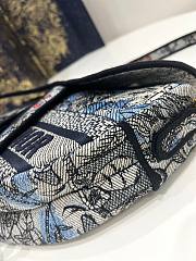 Dior Saddle Denim Multicolor Jardin Magique 25.5 x 20 x 6.5 cm  - 5