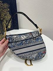 Dior Saddle Denim Multicolor Jardin Magique 25.5 x 20 x 6.5 cm  - 3