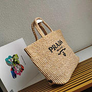 Prada Raffia Tote Bag Natural 40x34x16cm - 3