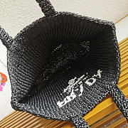 Prada Raffia Tote Bag Black 40x34x16cm - 5