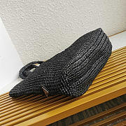 Prada Raffia Tote Bag Black 40x34x16cm - 2