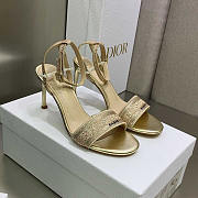 Dior Dway Heeled Sandal Gold-Tone 6.5cm and 10cm - 1