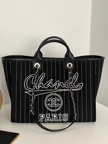 Chanel 23P Shopping Tote Black 30x50x22cm