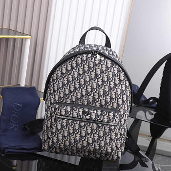 Dior Backpack Rider Beige and Black Oblique Jacquard 30x42x15cm