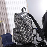 Dior Backpack Rider Beige and Black Oblique Jacquard 30x42x15cm - 6