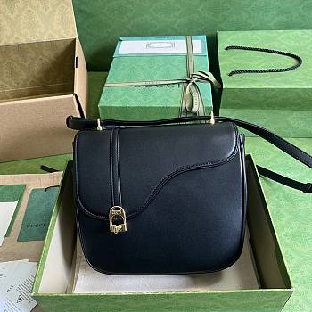 Gucci Equestrian Inspired Shoulder Bag Black 21x20x7cm