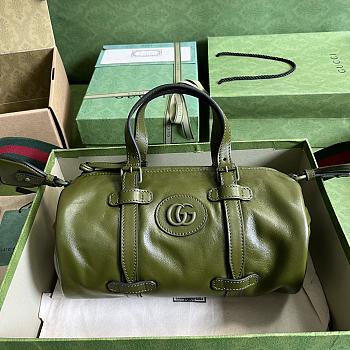 Gucci Small Duffle Bag With Tonal Double G Green 28.5x16x16cm