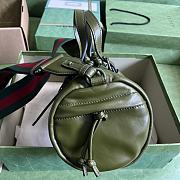 Gucci Small Duffle Bag With Tonal Double G Green 28.5x16x16cm - 3