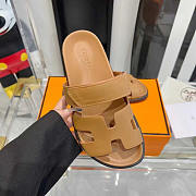 Hermes Chypre Sandal Naturel Calfskin Leather Brown - 3