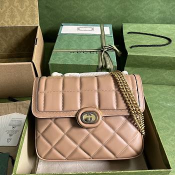 Gucci Deco Small Shoulder Bag Rose Beige 25x19.5x8cm
