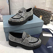 Prada Crystal-embellished Leather Loafers  - 2
