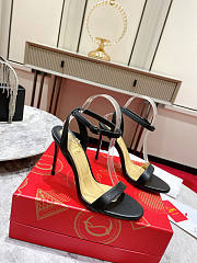 Christian Louboutin Queen Ankle Strap Sandal Black Heel 10cm - 1