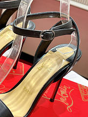 Christian Louboutin Queen Ankle Strap Sandal Black Heel 10cm - 2