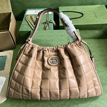 Gucci Deco Medium Tote Bag Rose Beige 43x28x8cm