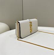 Fendi Fendigraphy Wallet On Chain White 21.5x14.5x11cm - 3