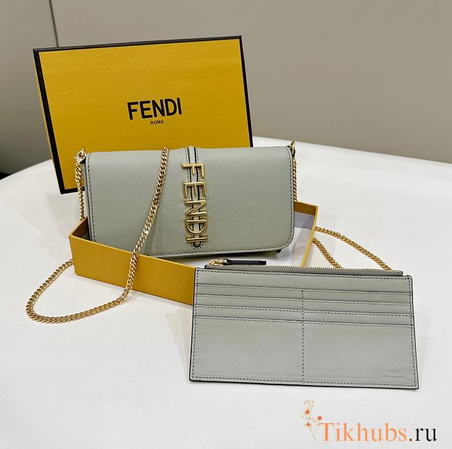 Fendi Fendigraphy Wallet On Chain Green 21.5x14.5x11cm - 1