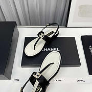 Chanel Satin Metal & Strass Sandals Black - 5