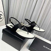 Chanel Satin Metal & Strass Sandals Black - 2