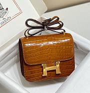 Hermes Constance Crocodile Brown Gold 18x15x4cm - 1