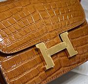 Hermes Constance Crocodile Brown Gold 18x15x4cm - 2