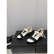 Chanel Party Style Logo Sandals Black and White - 4